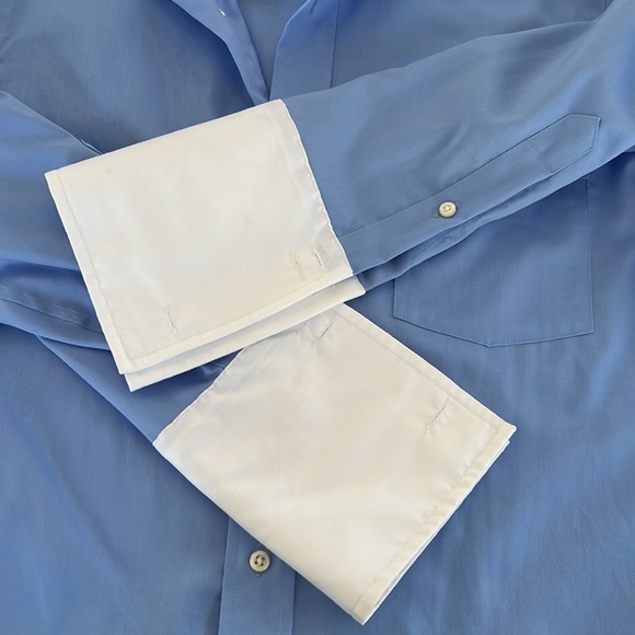 Donald J. Trump  non iron men’s button down blue shirt size 34/35 - Picture 9 of 11